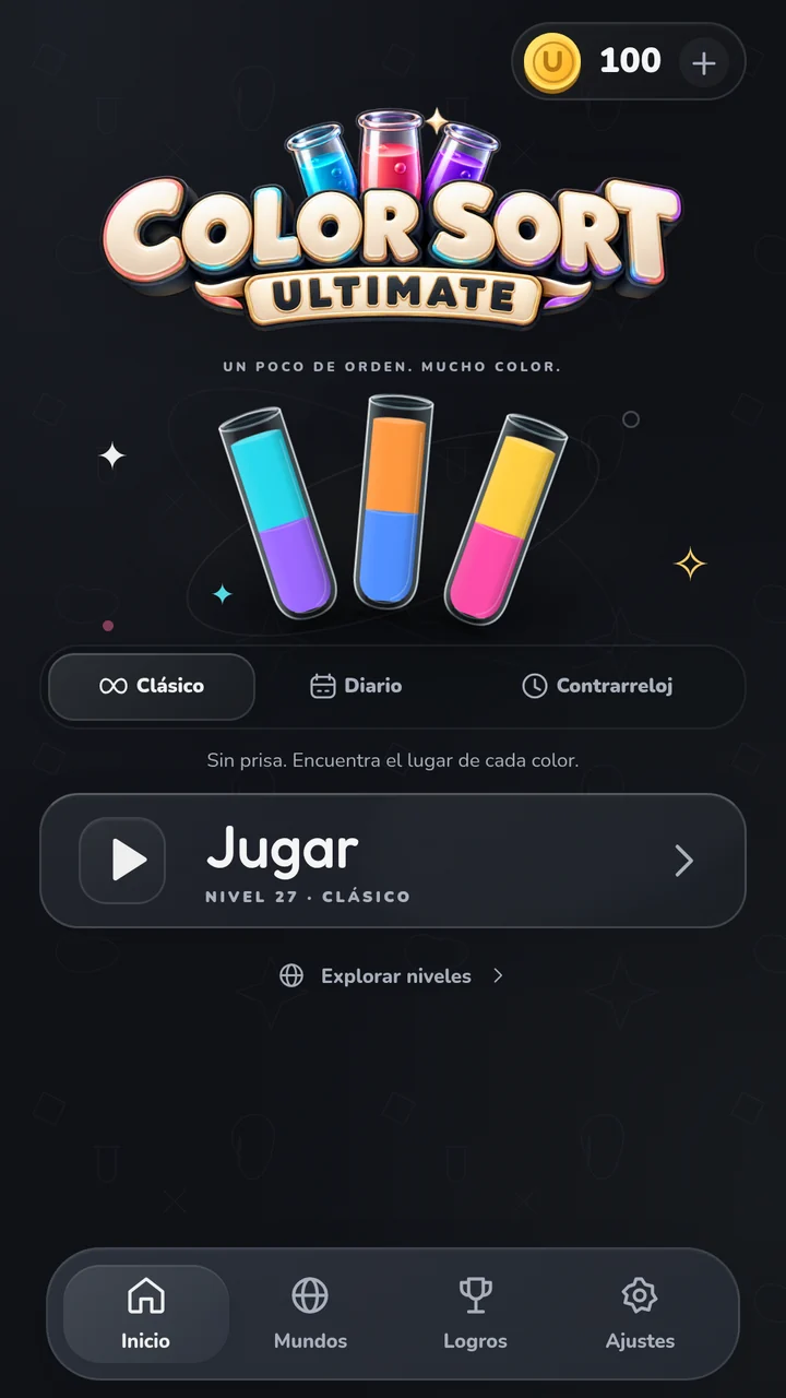 Inicio de Color Sort Ultimate
